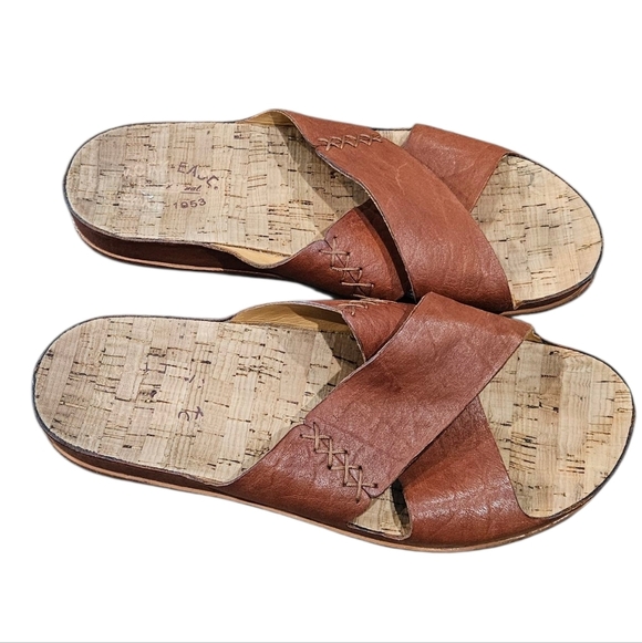 Kork-Ease Amboy Brown Leather Slide Sandals Womens - Picture 3 of 7